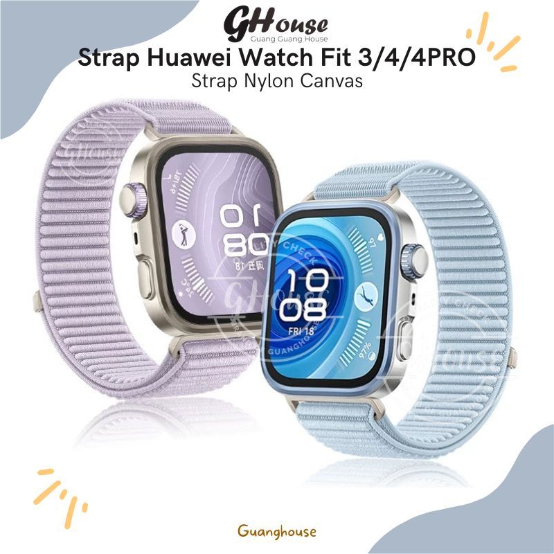 Strap Huawei Watch Fit 5 PRO 4 / Fit 4 PRO Nylon Strap Huawei Watch Fit 5 4 3 Bahan Nylon Canvas Perekat