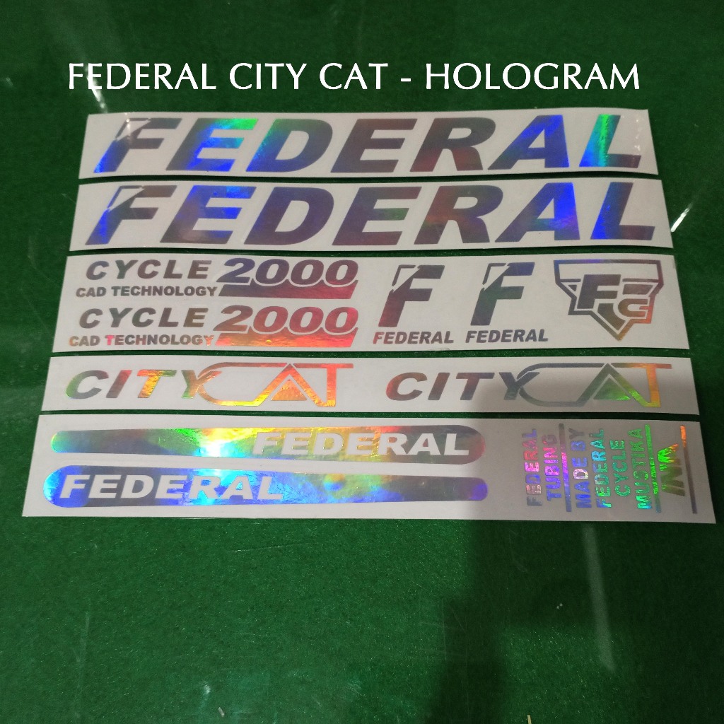 Jual Cutting Sticker Sepeda FEDERAL CITY CAT Panjang 25cm 1Set Oracal ...