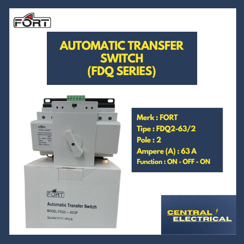 Jual FORT ATS Automatic Transfer Switch (FDQ Series), 2 Pole 63A merk ...