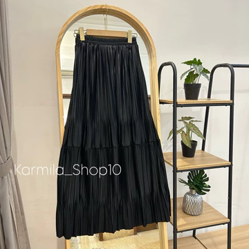 Aileen Pleated Skirt BB Premium Rok Panjang Wanita Maxi Plisket Bb Fit To Xxl