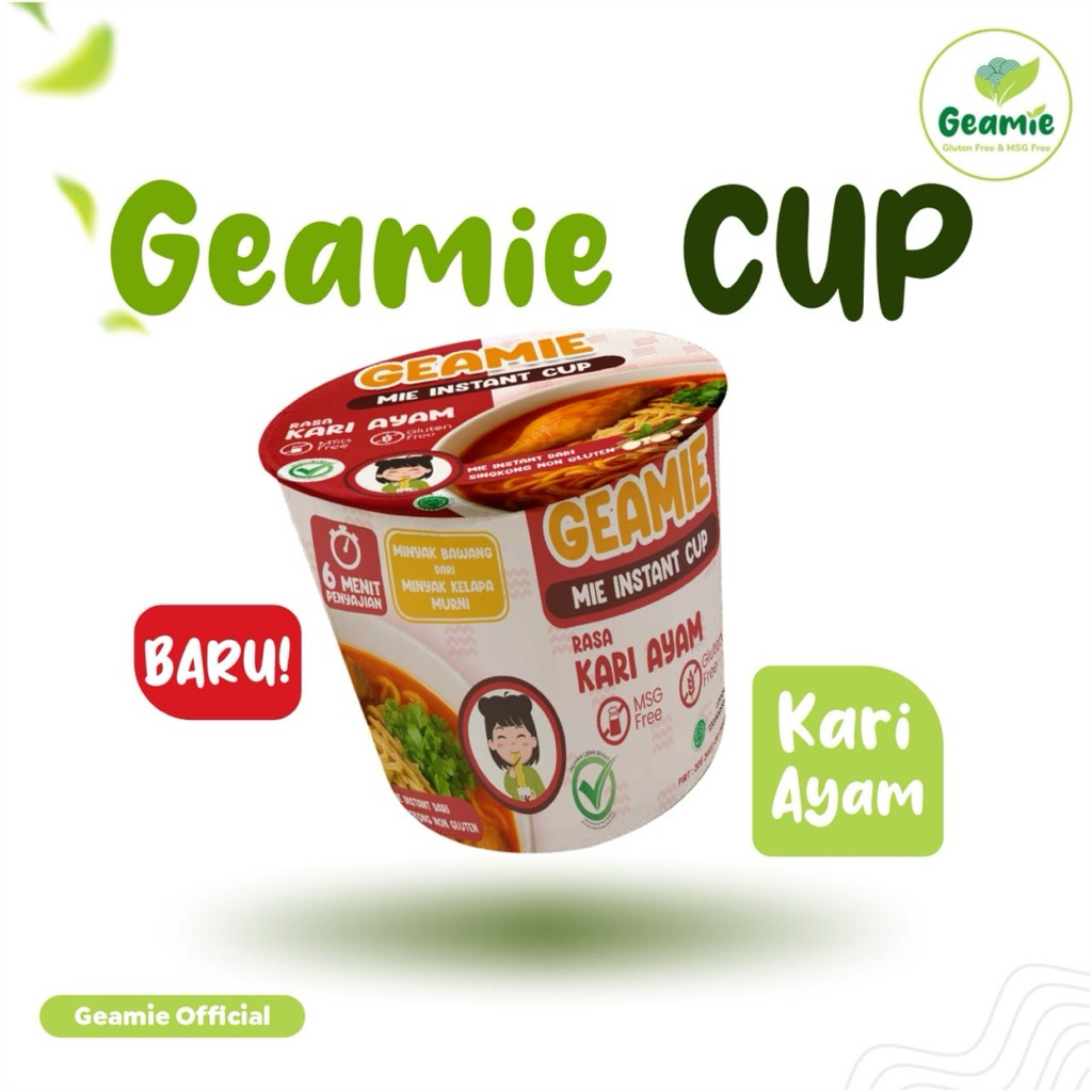 Jual MIE GELAS MIE CUP GLUTEN FREE NON MSG / MIE SEHAT GEAMIE TANPA ...
