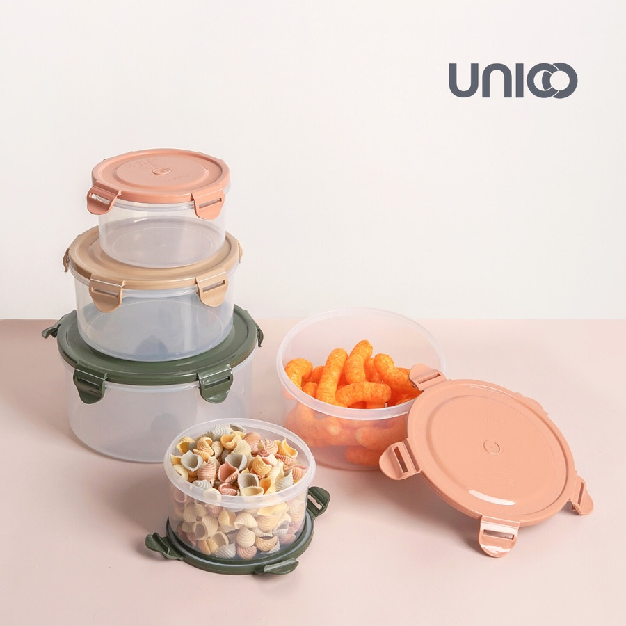 Jual UNICO Rondell Lunch Box Set of 3 | Tempat Makan Plastik Bulat ...