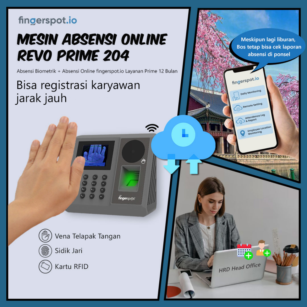Jual Fingerspot Revo Prime 206 | Mesin Absensi Online 12 Bulan | Wajah ...