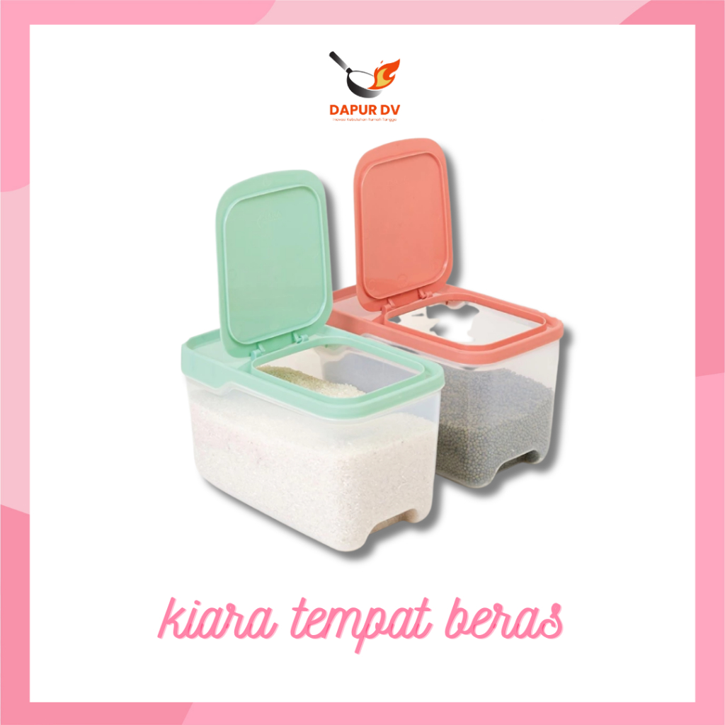Jual [KHUSUS LIVE] Tempat Beras Rice Box Kiara 5 kg CJP Free Gelas ...
