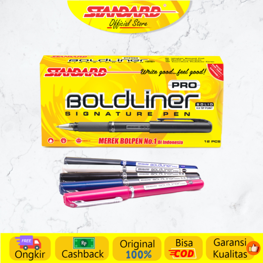 Standard - Pulpen Boldliner Solid 0.8 ( Alat Tulis / Pen / Ballpoint / Pena ) (4)