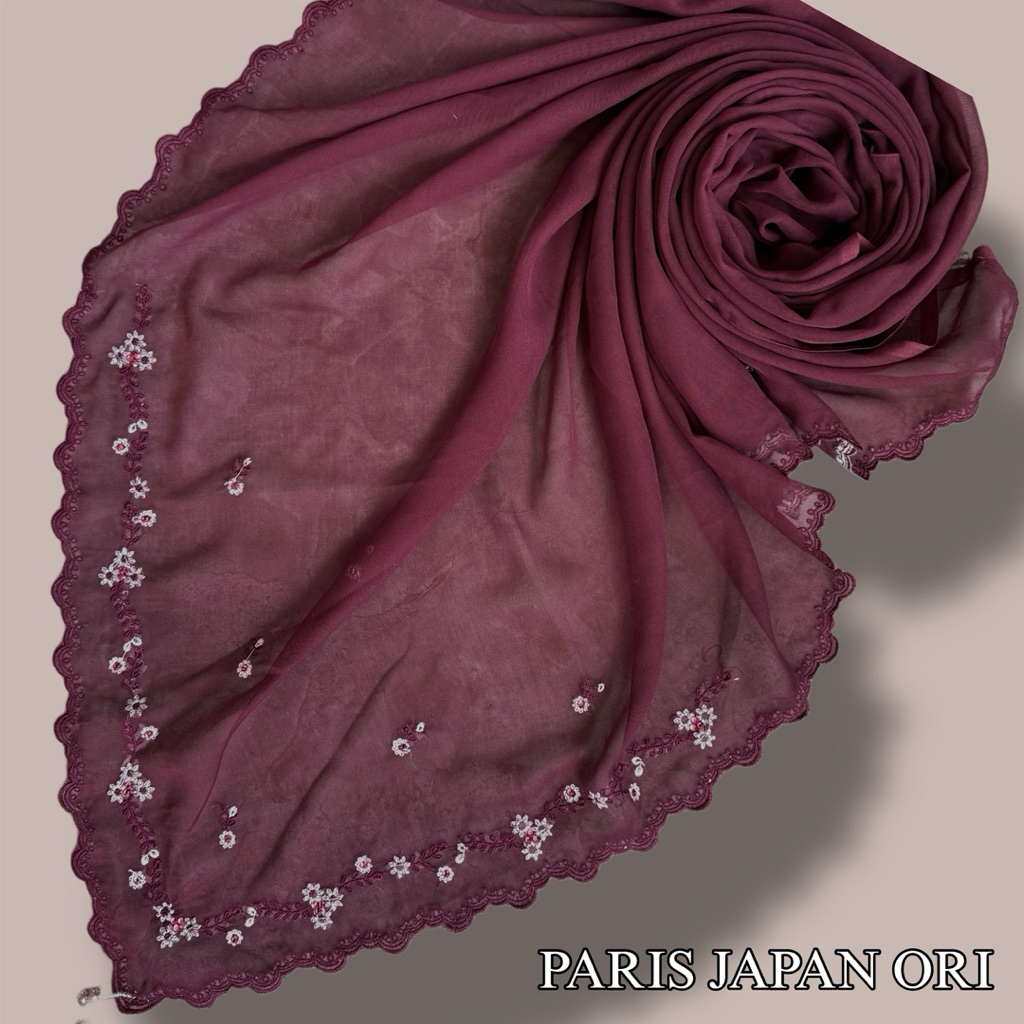 Kerudung Segiempat Paris Japan Lilly Series By R139 Hijab Ori