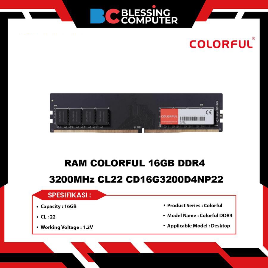 Jual RAM COLORFUL 16GB DDR4 3200MHz CL22 CD16G3200D4NP22 | Shopee Indonesia
