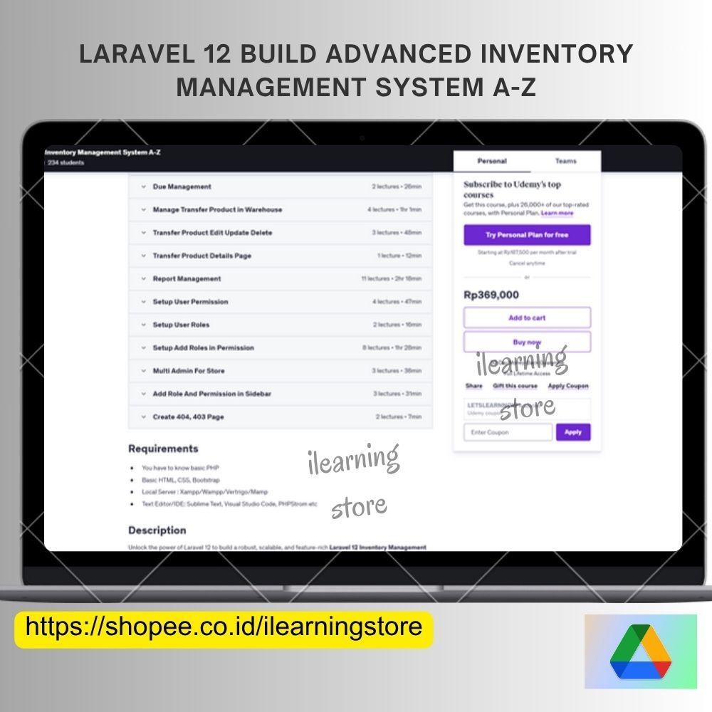 Jual [EC117] E-Course Laravel 12 Case Study Membuat Inventory ...