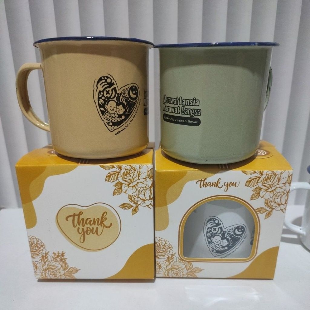 Jual GELAS CANGKIR ENAMEL KALENG CUSTOM NAMA KEMAS BOX IVORY | Shopee ...