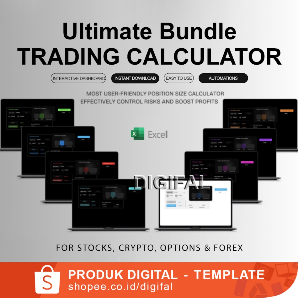 Jual Trading calculator Excel Template Bundle, margin calculator, Financial  Tool, Spreadsheet for Profit Analysis | Shopee Indonesia