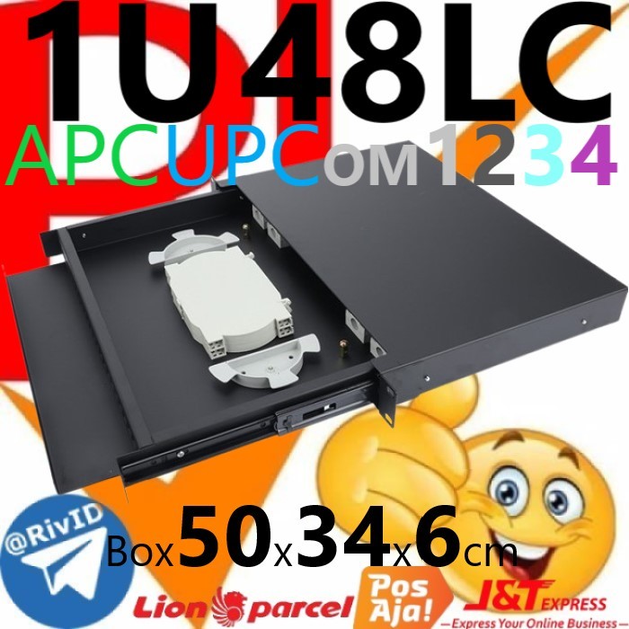 Jual OTB ODF 48c LC FO Adapter Pigtail Rack Mounted Optical Termination ...