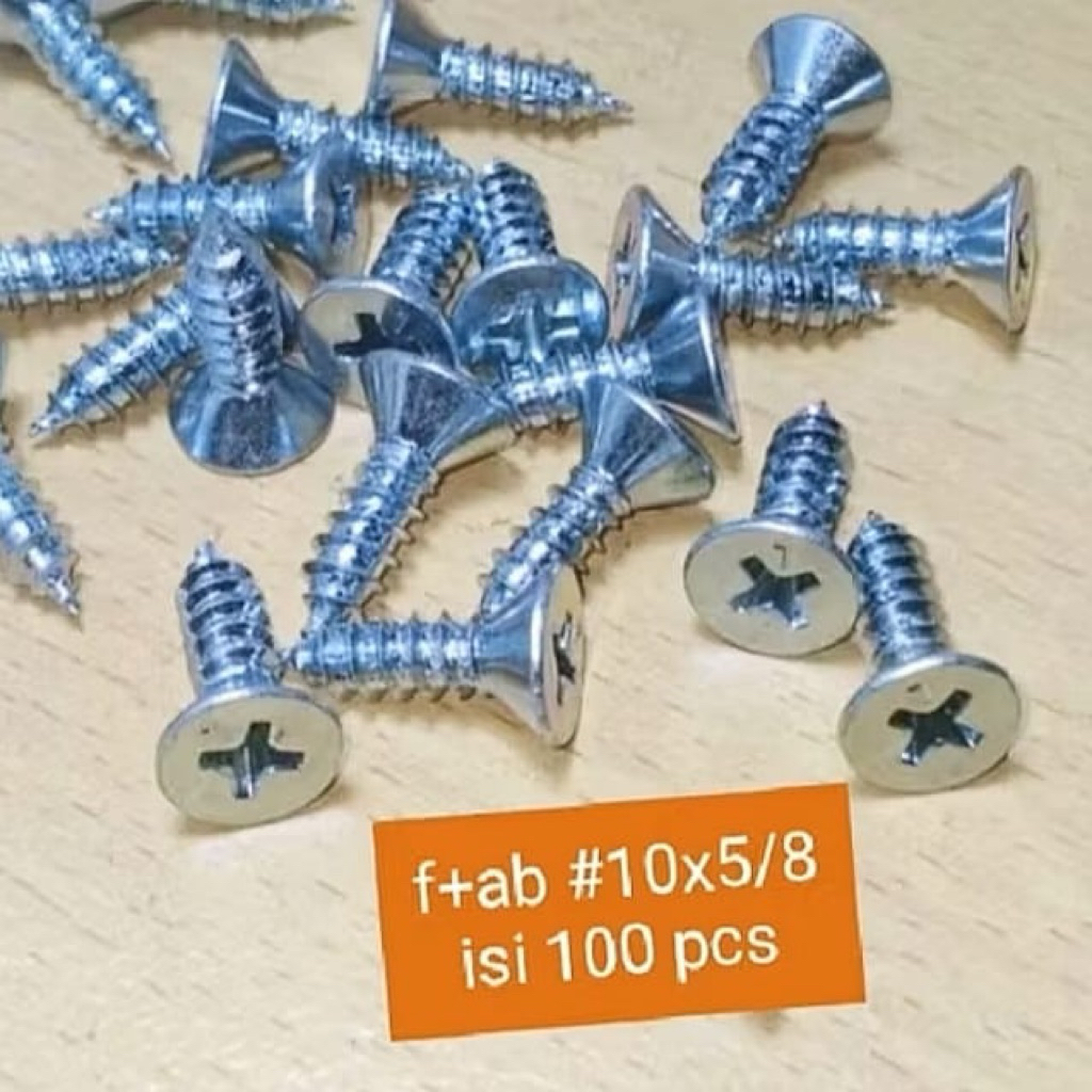 Jual skrup fab #10x5/8 skrup tapping isi paket hemat 100 pcs | Shopee ...