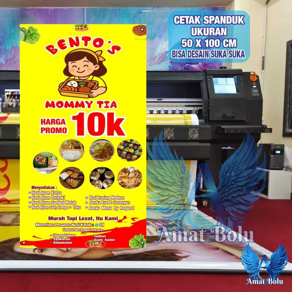 Jual Cetak Spanduk Cetak Banner BENTO'S MOMY TIA Ukuran 50X100 cm ...