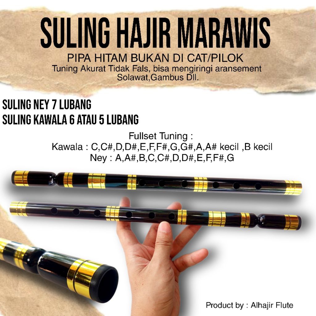 Jual Suling Hajir Marawis/Suling Gambus / Suling Ney & Kawalah flute ...