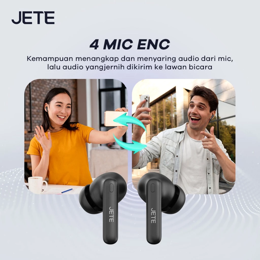 JETE TWS ANC TX3 with Apps Control and Equalizer Low Latency 45m/s - Garansi 2 Tahun