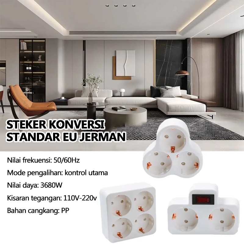 Jual Pulang 2500W Soket standar Eropa Power Strip Soket daya nirkabel ...