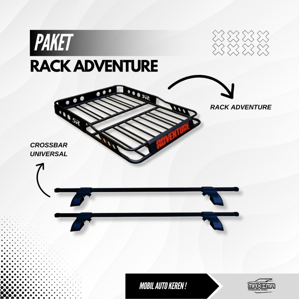 Jual Paket Crossbar Universal + Roofrack Rak Mobil Universal Kaki ...