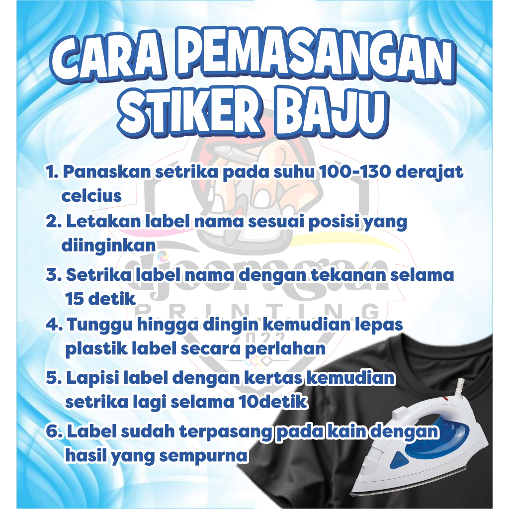 Jual STIKER LABEL SABLON MURAH, STIKER NAMA BAJU, SABLON LABEL BAJU ...