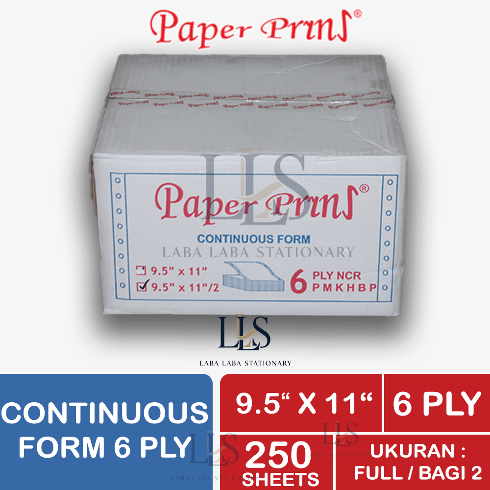 Jual CONTINUOUS FORM PAPER PRINT 9.5 X 11 6 PLY NCR FULL BAGI 2 FAKTUR ...