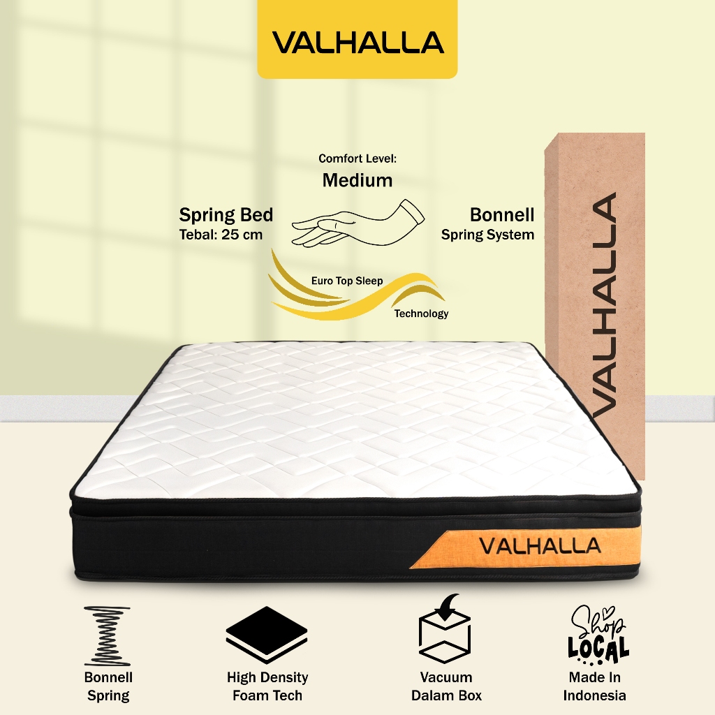 Jual Valhalla Kasur Spring Bed 20cm & 25cm Euro Top- Bonnell Spring ...