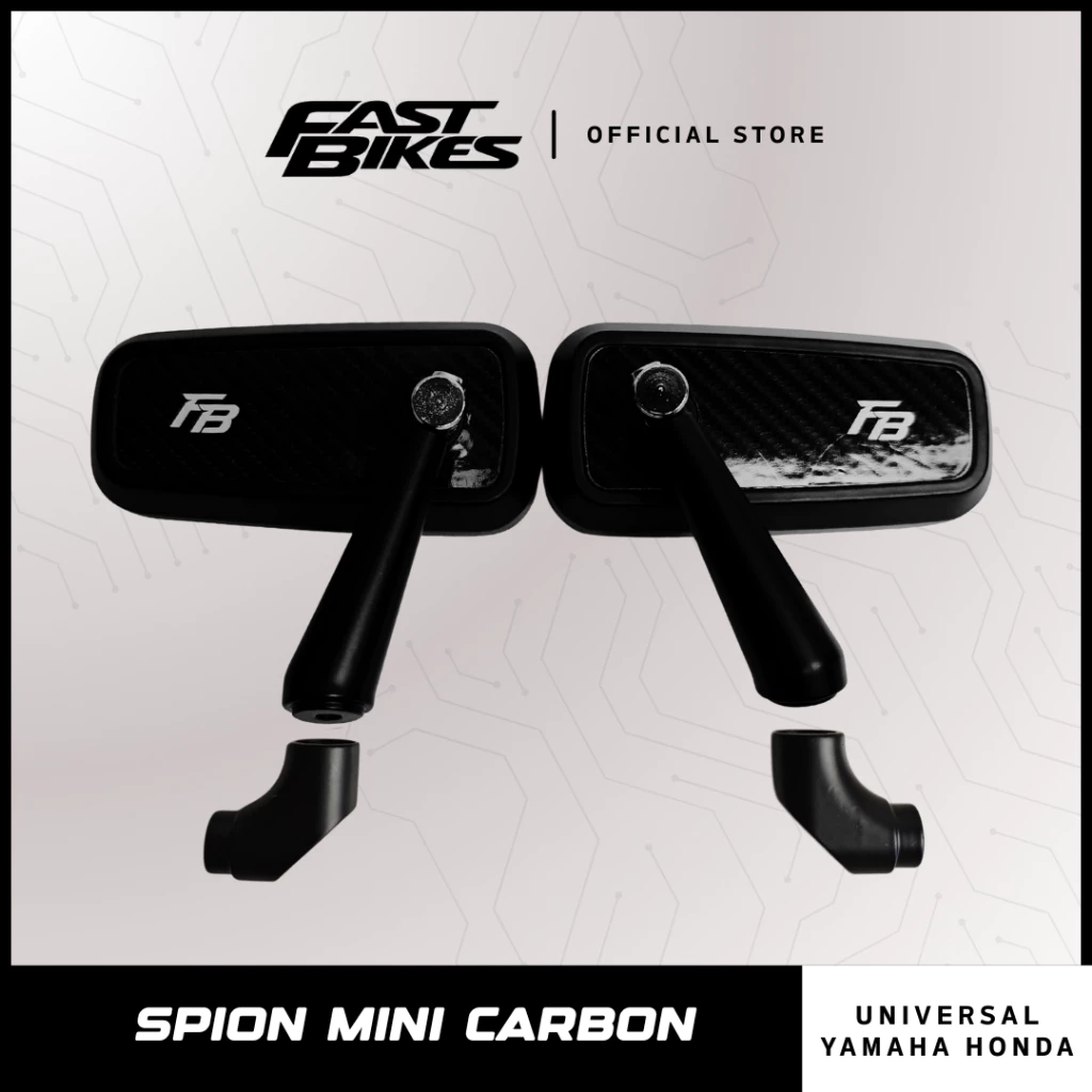 Fastbikes - Spion Carbon Universal Hitam Chrome Mini Nmax Aerox Beat 3229B-70