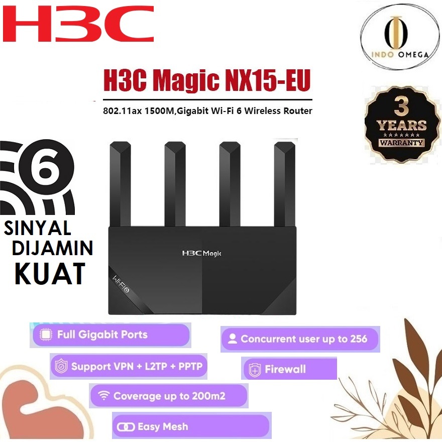 Jual H3C Magic NX15-EU Wi-Fi 6 Gigabit Router 1500Mbps | Shopee Indonesia