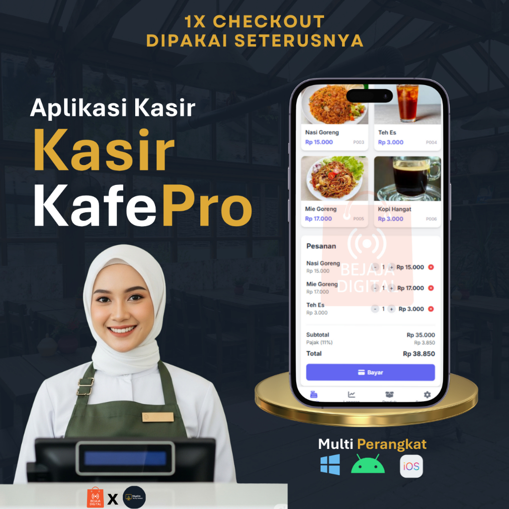 Aplikasi Kasir Kafe PRO Offline - Sekali Bayar Seumur Hidup Tanpa Biaya Bulanan