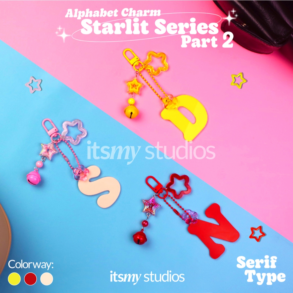 Jual itsmy studios - Serif Alphabet Charms Starlit Part 2 - Bagcharm ...