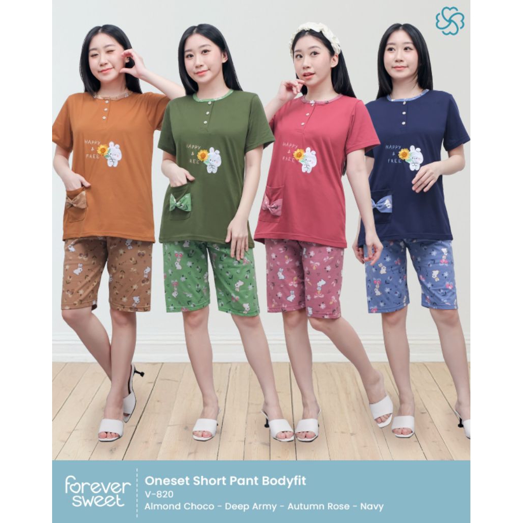 Jual TERMURAH FOREVER Sweet Concept Setelan Baju Tidur Babydoll ¾ 3/4 ...