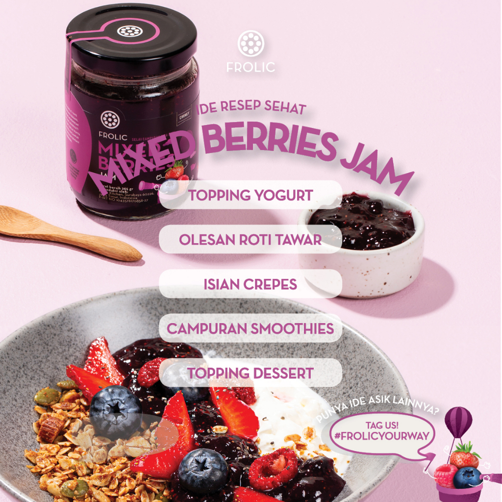 Jual FROLIC Mixed Berries Jam Raspberry Blueberry Strawberry Selai ...