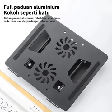 Laptop Stand 360° Rotatable Bisa Dilipat Portable Laptop Stand Dudukan Notebook Meja Aluminium