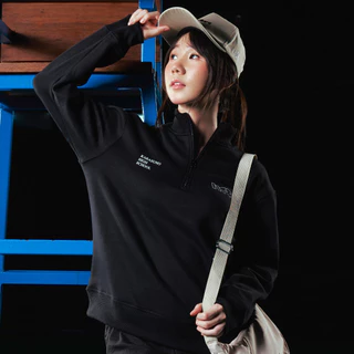 M231 - Haikyu!! Karasuno Half zip Hitam 1082