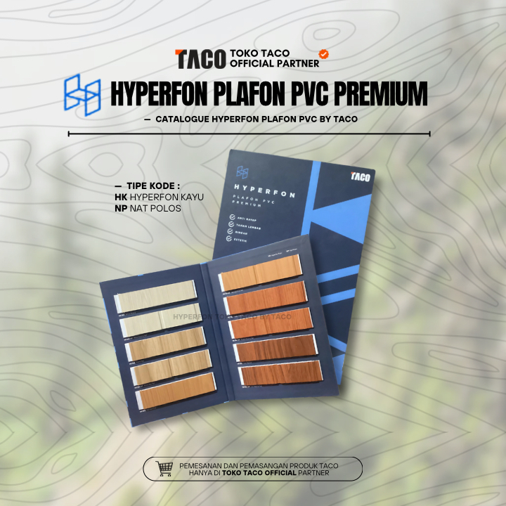 Jual Hyperfon Plafon PVC by TACO Serat Kayu Doff Tebal 8mm Panjang 4 ...