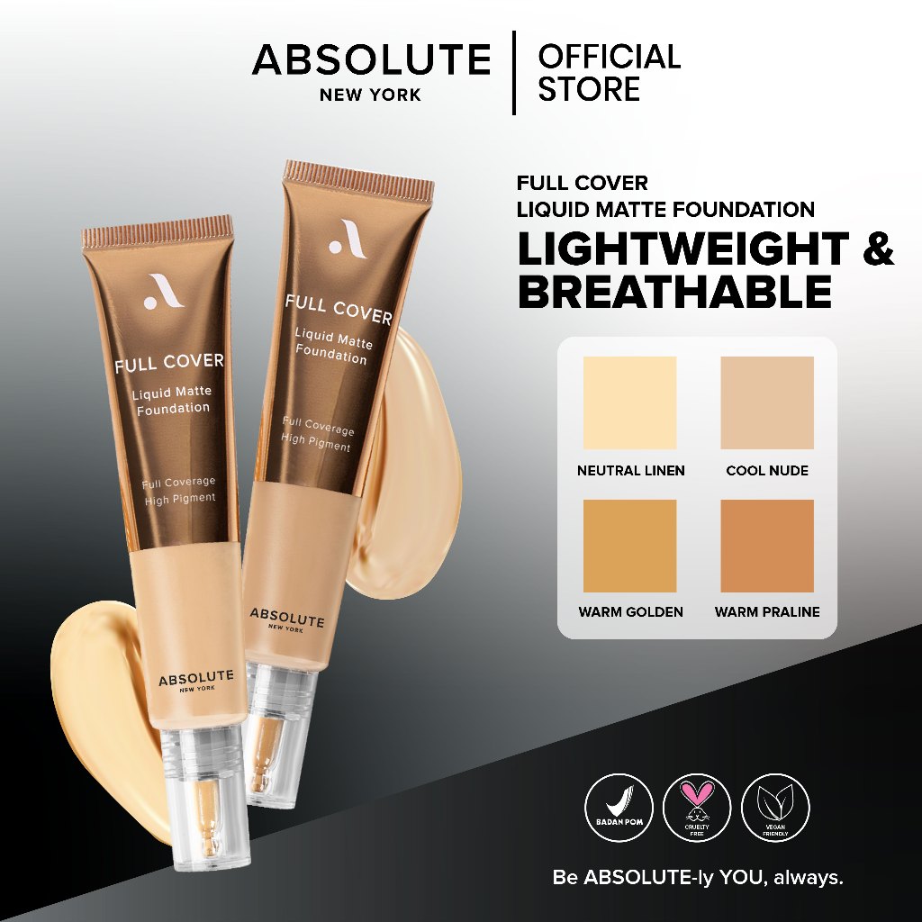 Jual Absolute New York Full Cover Liquid Matte Foundation | Shopee ...