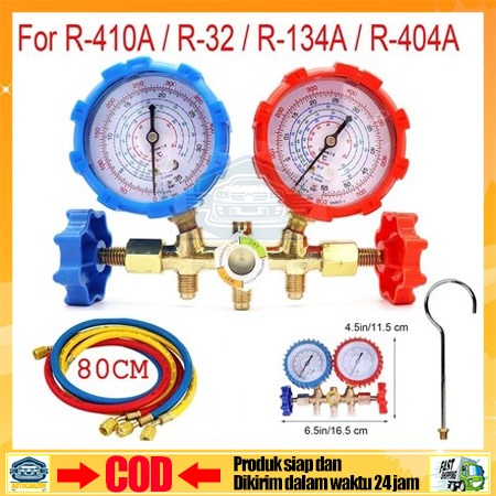 Jual Siap, cod Testing Manifold Double Multi R22 R134 R404 R32 R410 AC ...