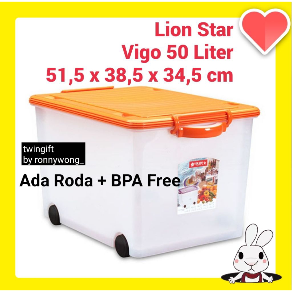 Jual Container/Kontainer Box Serbaguna, Lion Star-Vigo, 50 Liter, ada ...