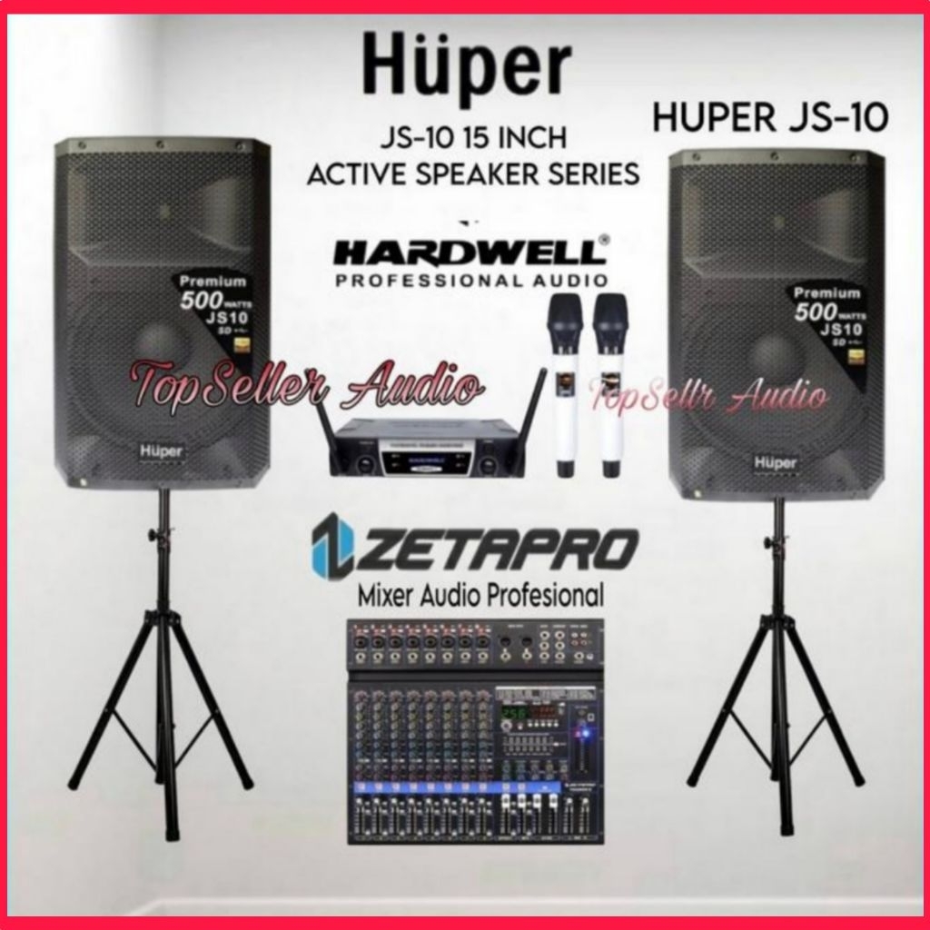 Jual Paket Top Sound System Speaker Aktif 15 Inch Huper JS10 Original ...