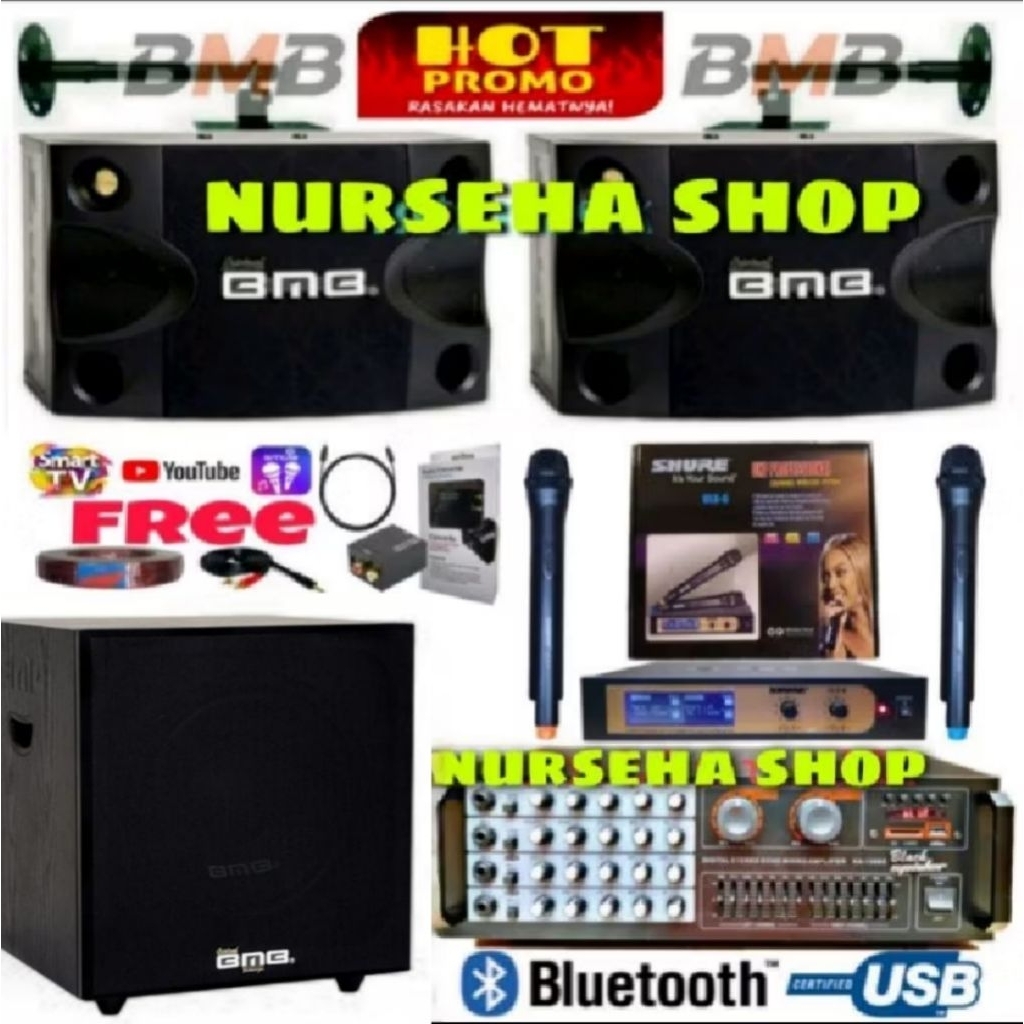 Jual PAKET KARAOKE BMB 10 INCH PLUS SUB BMB 12 INCH FULL SET SIAP PAKAI ...
