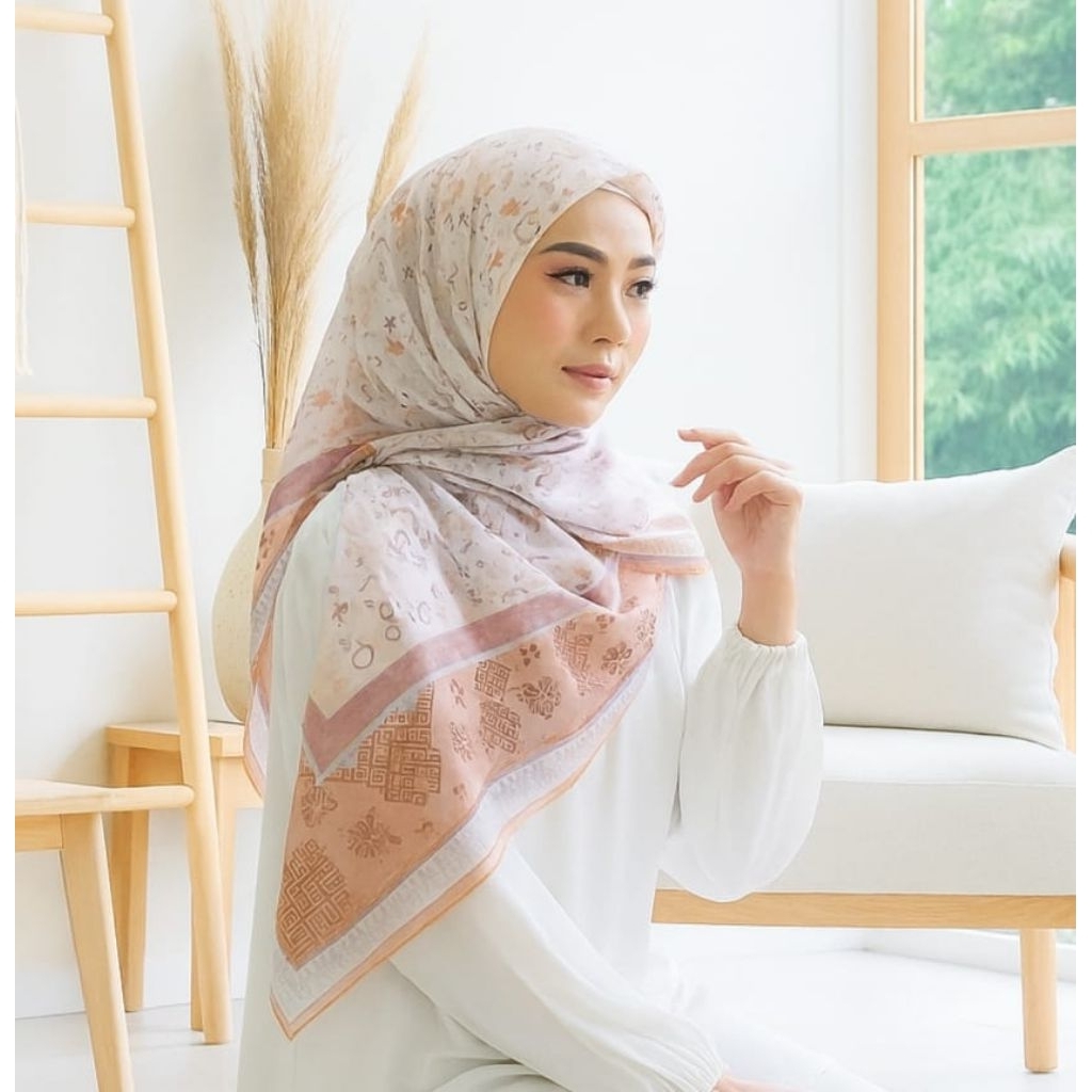 Jual PROMO TERLARIS ETNIK TULISAN / KERUDUNG SEGI EMPAT / JILBAB INSTAN