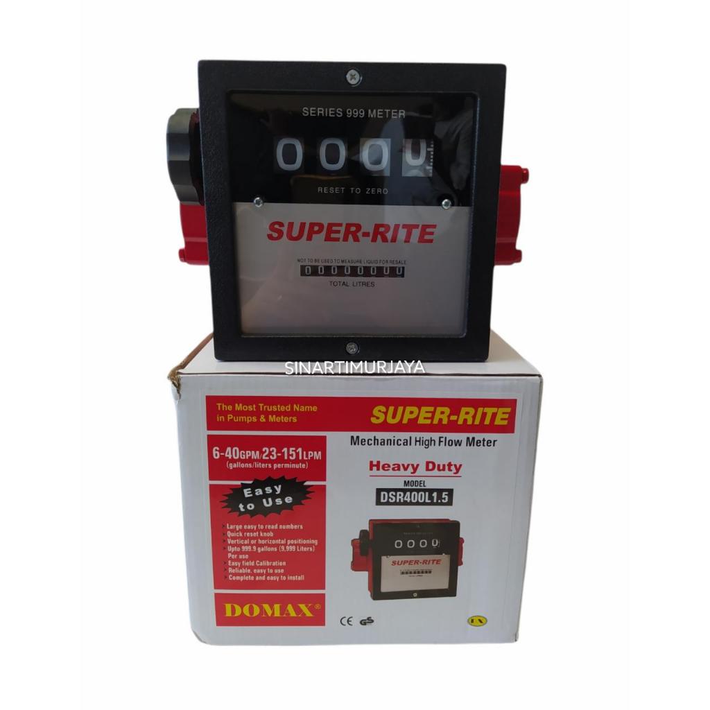 Jual SUPER-RITE Flowmeter 4 Digit 1.5 Inch DOMAX - Meteran Solar Flow ...