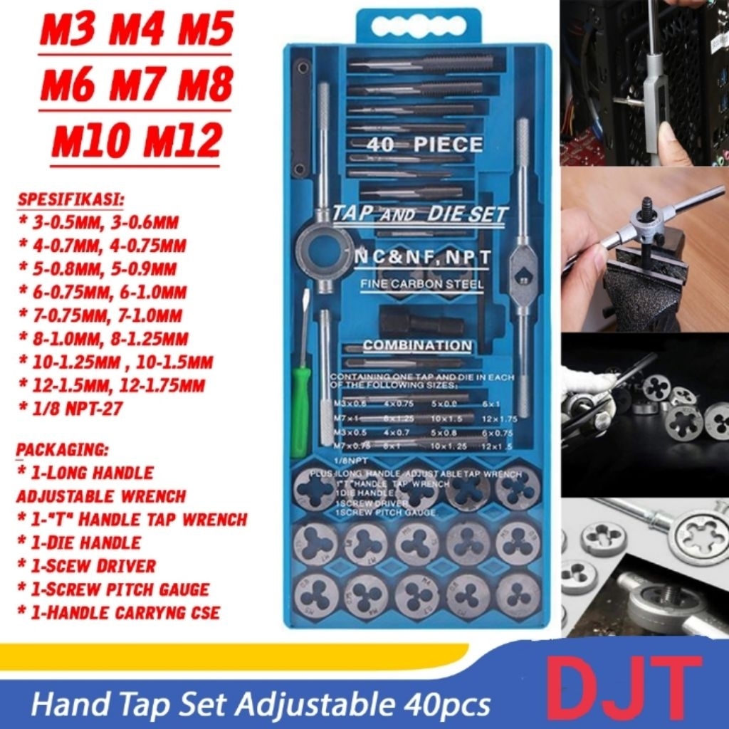 Jual Tap Snai Set 40 Pcs - Alat pembuat Ulir Drat 40 pcs | Shopee Indonesia