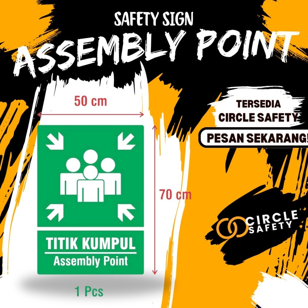 Jual Rambu-rambu Safety Sign Assembly point Tempat Arah Evakuasi Titik ...