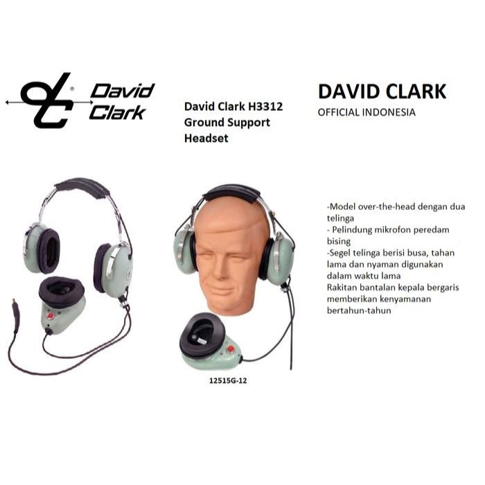 Jual David Clark H3312 Ramp / Maintenance Headset | Shopee Indonesia