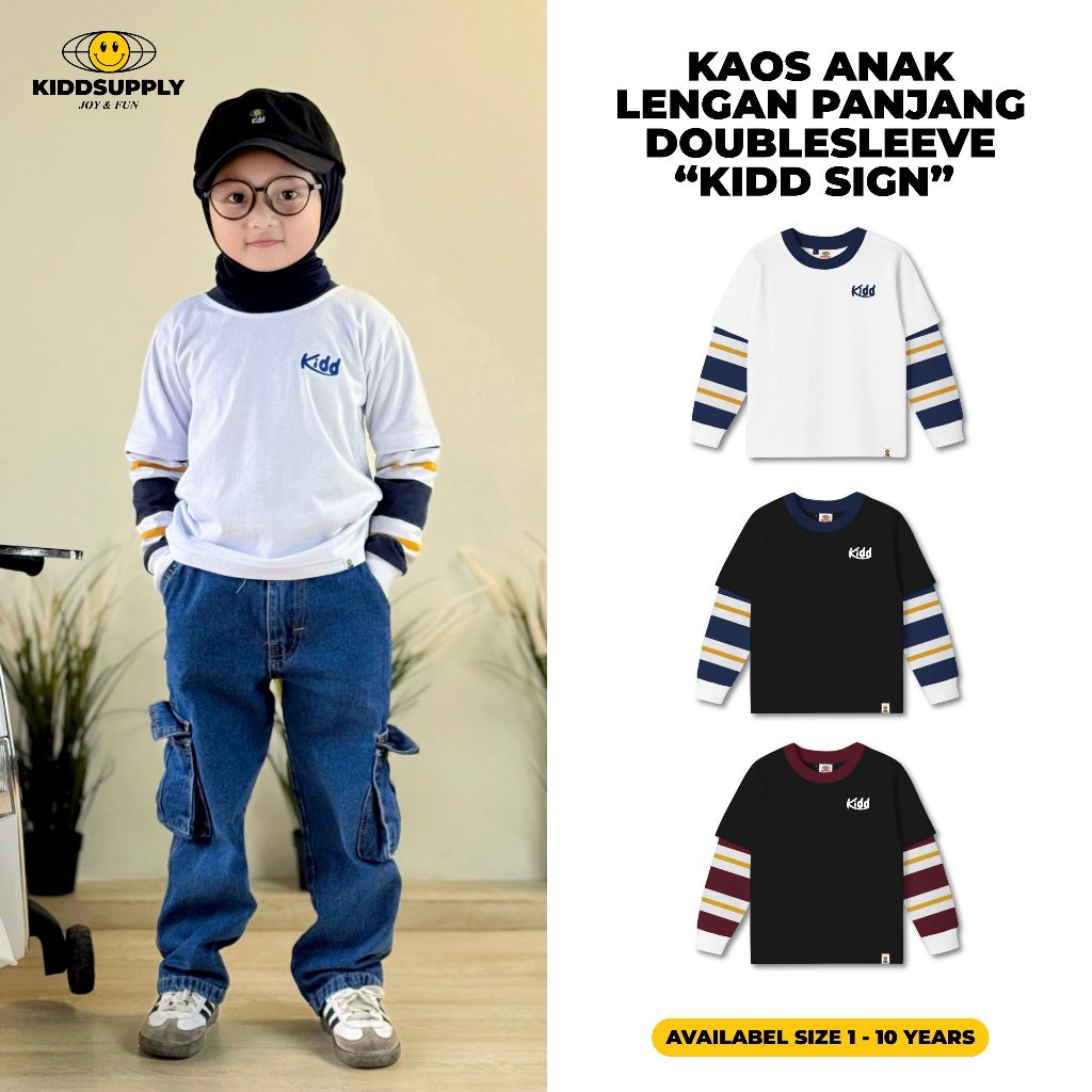 Jual Kiddsupply Longsleeve Doublesleeve Anak KIDD Sign | Kaos Anak ...