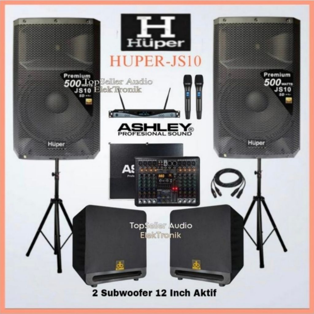 Jual Paket Sound System Speaker Aktif HUPER JS10 15 Inch 2 Subwoofer ...