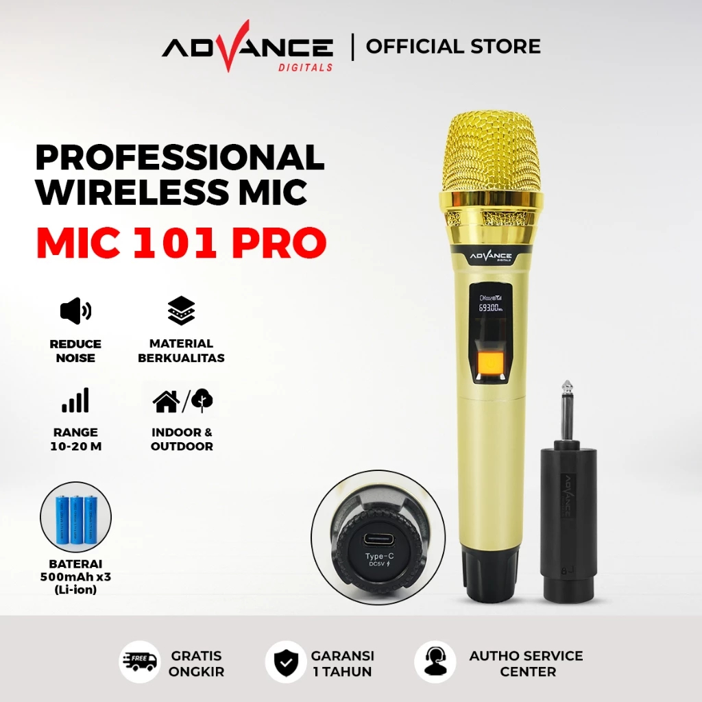 Jual 【COD】Advance MIC-101 Pro Profesional Microphone Wireless Bisa ...