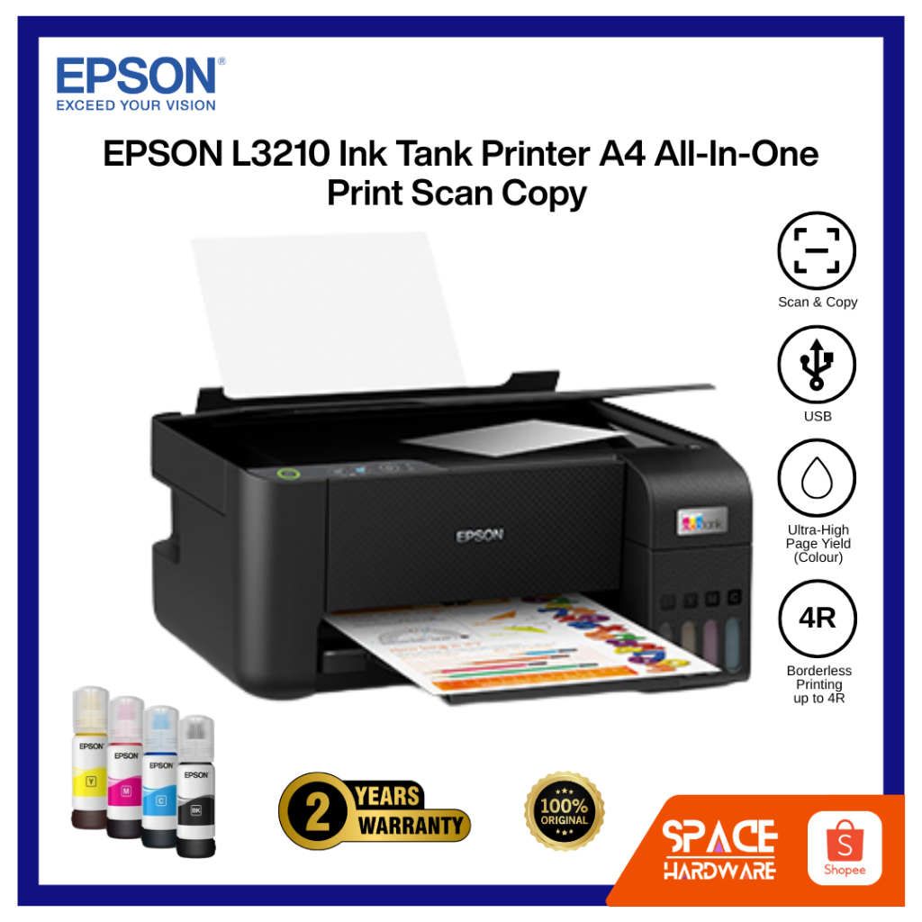 Jual Printer Epson L3210 Inkjet Printer All-in-One Print Scan Copy ...