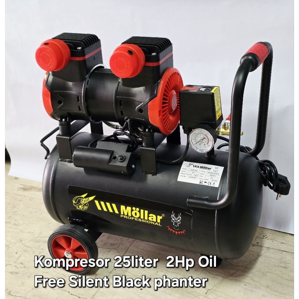 Jual MOLLAR MLR-AC2025BP-P Kompresor Oil free 25liter 2hp Silent Tipe ...