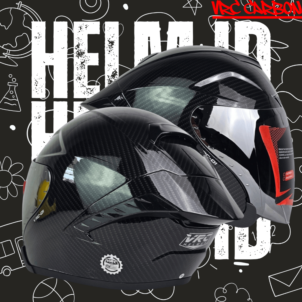 Jual Helm VRC Racer X Varian Carbon | Original Half Face Terbaru ...
