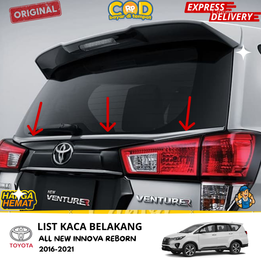 Jual List Kaca Belakang / List Kaca Bagasi Chrome / All New Innova ...
